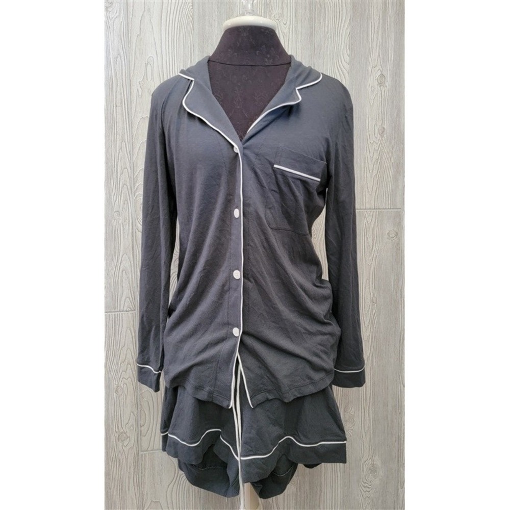NWT Cosabella L Bella Long Sleeve Top & Boxer Shorts Pajama Set Dk Gray 99722 - Picture 1 of 1